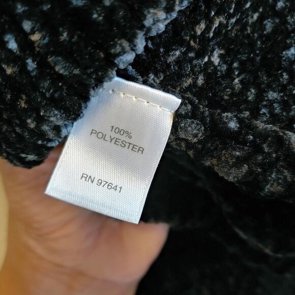 J. Jill Black Long Sleeves Chenille Winter Sweater Sz Medium Petite - Picture 6 of 7